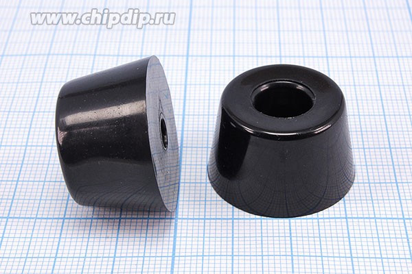 RL-SR-28x22x16.5, Ножка приборная конус, армированная шайбой, ø28мм, высота 16.5мм; №15737 ножка прибор 28x16,5\h- 6,0/отв 5,0\резин\конус\