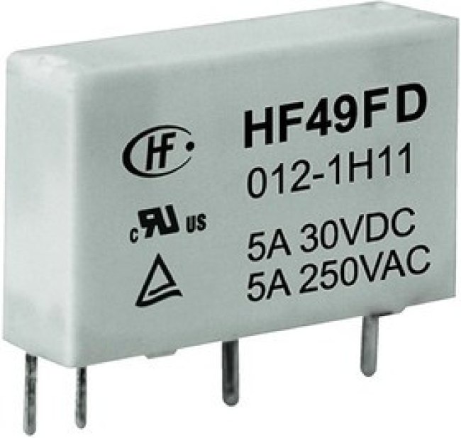 HF49FD/012-1H12F, Миниатюрное реле мощности SPST 5A 12V 1200, на плату