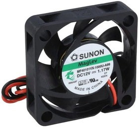 MF40101VX-1000U-A99, DC Fans Axial Fan, 40x40x10mm, 12VDC, 9.9CFM, 0.25"H2O, Vapo, Wire, Auto Restart