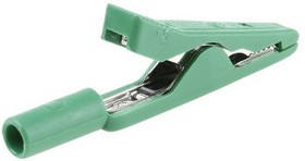 930317804, Crocodile Clip, Brass, Bronze Contact, 8A, Green