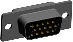 780-M15-213R001, SEAL-D 15 Way Plug-In Mount D-sub Connector Socket, 2.286mm Pitch