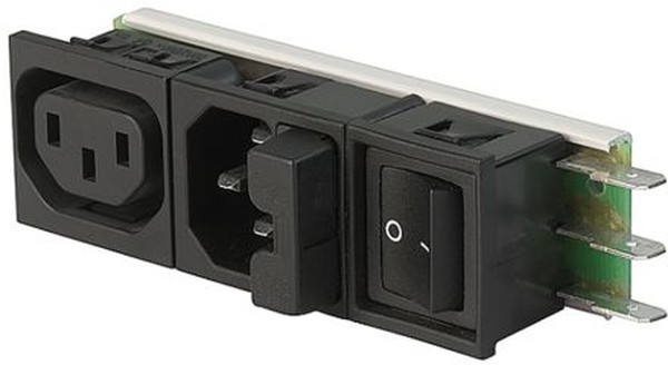 6432.0153.15, C14, F Snap-In IEC Connector Socket, Plug, 10A, 125 V, 250 V, Fuse Size 5 x 20mm 6432.0153.15, C14, F Snap-In IEC Connector Socket, Plug, 10A, 125 V, 250 V, Fuse Size 5 x 20mm