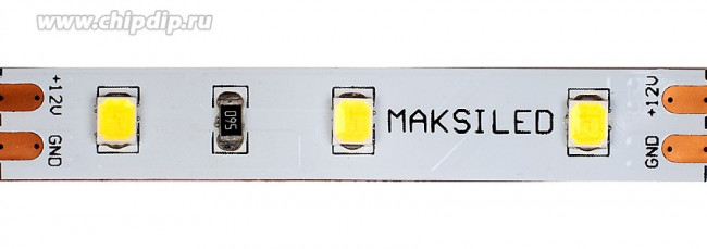 Светодиодная лента MAKSILED 1м, 12В, 14,4Вт/м, 60д/м, IP20, 1440Лм/м, холодный белый, 8мм, ML-R60-2835-CW-HP-S