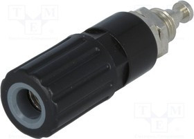 POL6718-SW, Гнездо, "банан" 4мм, 36А, 33ВAC, 70ВDC, черный, под пайку, -20-80°C