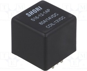 S16-12-1AP, Реле: электромагнитное, SPST-NO, Uобмотки: 12ВDC, 80А, 75Ом, PCB