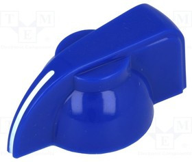 GW6M-20X14-N, Ручка, с указателем, dоси: 6мм, d19,5x14мм, синий, Ось: с насечкой