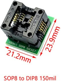 SOP8 (150 mil) to DIP8 (2.54mm) плата переходная с колодкой