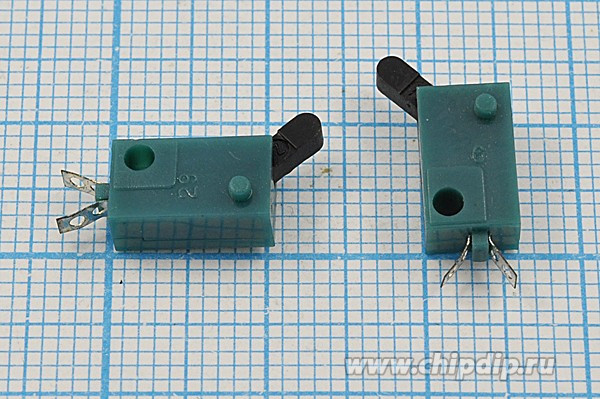 Микропереключатель , размер 10x 4 x 6, 0.3А, переключение OFF-(ON), размер концевика 13, ID-1140