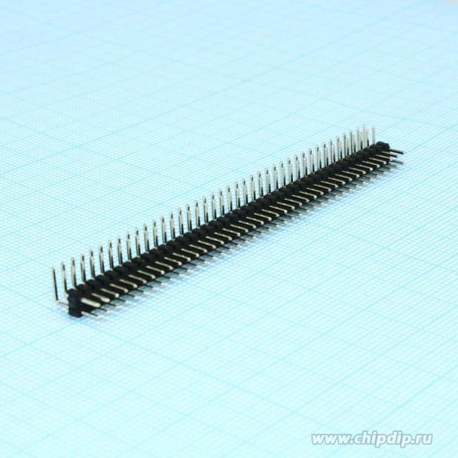 PLD2-80R (DS-1025-06 - 2x40), Вилка штыревая 2мм 2х40pin угловая