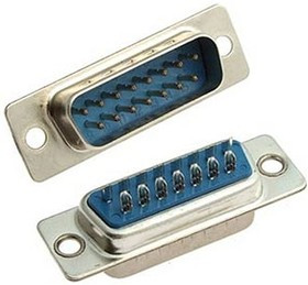 DB-15M, вилка D-SUB 15 контактов пайка на кабель (DS1033-15M)