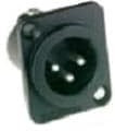 AC3-MMDZB, XLR Connectors METAL PANEL MOUNT MACH 3 PIN BLACK