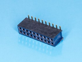 PBD1.27-20S, Разъем 2х10 гнездо на плату, поверхностный монтаж, шаг 1,27мм