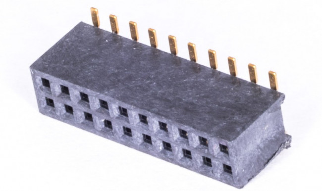 PBD1.27-20S, Разъем 2х10 гнездо на плату, поверхностный монтаж, шаг 1,27мм