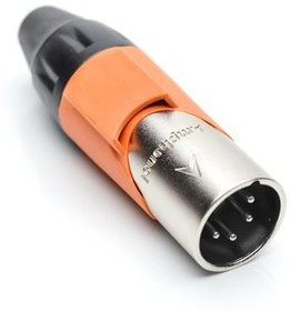 AX4M3M-AU, XLR Connectors 4P PIN M PLUG GLD W ORG MRK SLEEVE