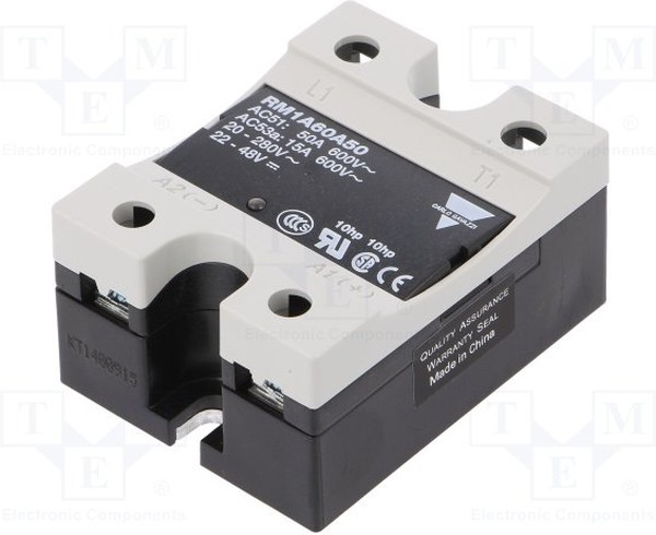 RM1A60A50, Реле: полупроводниковое, Uупр: 20-280ВAC, 50А, 42-660ВAC, -20-70°C