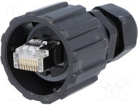 17-10001, Вилка, RJ45, PIN: 8, Кат: 5e, экранированный, Конф: 8p8c, 4,83-6,73мм