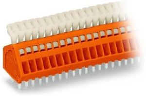 PCB terminal, 2 pole, pitch 2.54 mm, AWG 28-20, 6 A, cage clamp, orange, 233-502