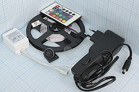 Светодиодный комплект, 220В, RGB, 7,2Вт/м, SMD5050, IP20, 3м; №14702 СДЛ\комплект\220В\RGB\ 7,2Вт/м\SMD5050\IP20\\3м\