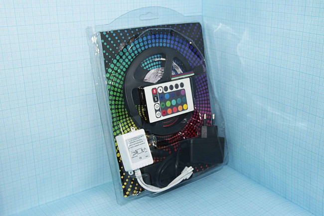 Светодиодный комплект, 220В, RGB, 7,2Вт/м, SMD5050, IP20, 3м; №14702 СДЛ\комплект\220В\RGB\ 7,2Вт/м\SMD5050\IP20\\3м\