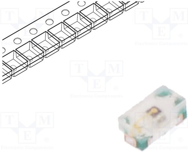 RF-YU0402TS-CE-B, LED; SMD; 0402; yellow; 8?100mcd; 1x0.5x0.4mm; 140°; 1.7?2.4V; 5mA