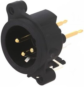 NC3MAV, XLR Connectors 3C MALE PCB RECEPTACLE