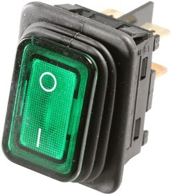 1935.3118, Switch Rocker ON OFF DPST Quick Connect Rocker 20A 250VAC 745.7VA 50000Cycles