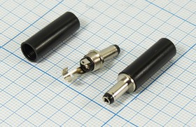 Разъём питания, штекер бакелитовый; №9783 штек пит DC 4,0d1,75x 9\2C\\каб\бакелит хвост\