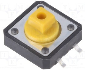 TACTMS-24N-F, Микропереключатель TACT, SPST-NO, Пол: 2, 0,05A/12ВDC, SMT, нет
