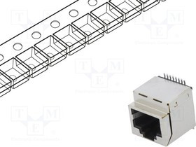 RJJS88143E1V039, Гнездо, RJ45, PIN: 8, Кат: 5, экранированный, Конф: 8p8c