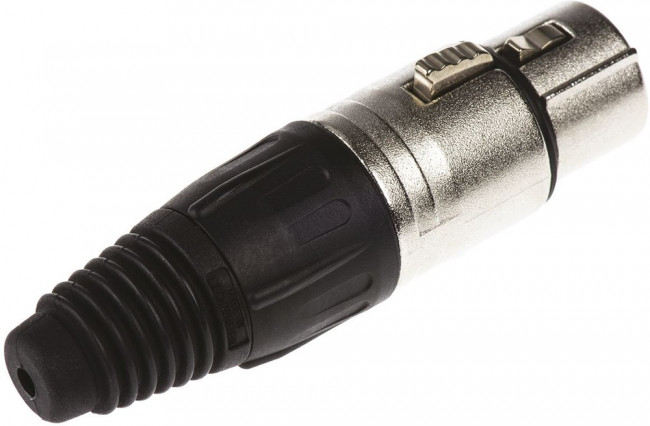 XLR jack, 5 pole, silver-plated, 1.0 mm², AWG 18, metal, NC5FX