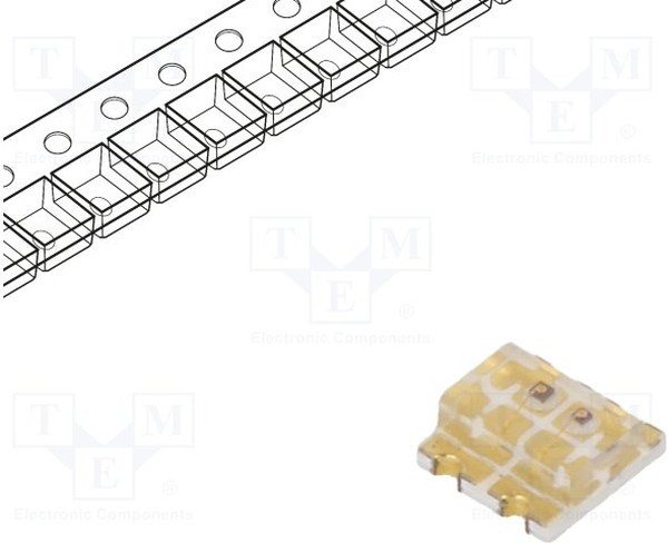 RF-P1S196TS-B52, LED; SMD; 0606; yellow/orange; 1.6x1.6x0.7mm; 140°; 20mA