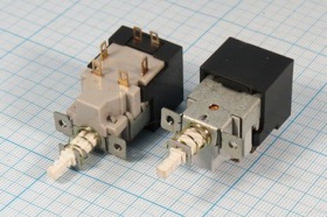 Переключатель кнопочный TV, 220В, 5.0А, ON-OFF, контакты 6C, KDC-A05-2