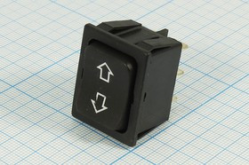 Автомобильный двухполюсный переключатель клавишный (больше-меньше) DPST без фиксации, 12В/35А; №1519 B Пкл\12\35\(ON)-OFF- (ON)\\чер\чер\\6T