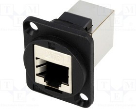 CP30222S, RJ45 Panel Mount Adapter, XLR Housing RJ45 Socket CAT6 Straight