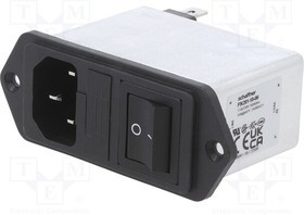 FN281-10-06, AC Power Entry Modules 10A FASTON COMPCT PWR ENTRY MOD