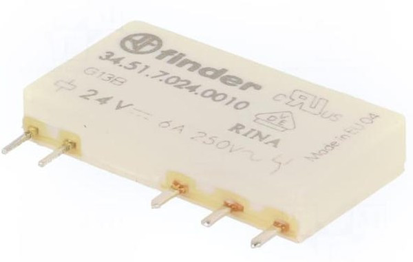 34.51.7.024.0010, Реле 1 переключ. 24VDC, 6A/250VAC SPDT
