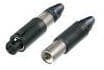 NC3FM-C-B, XLR Connectors 3 pole unisex Black/Gold