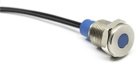 PVL12FW145, Industrial Panel Mount Indicators / Switch Indicators 12mm Blue LED 24V Wired Blk IP67