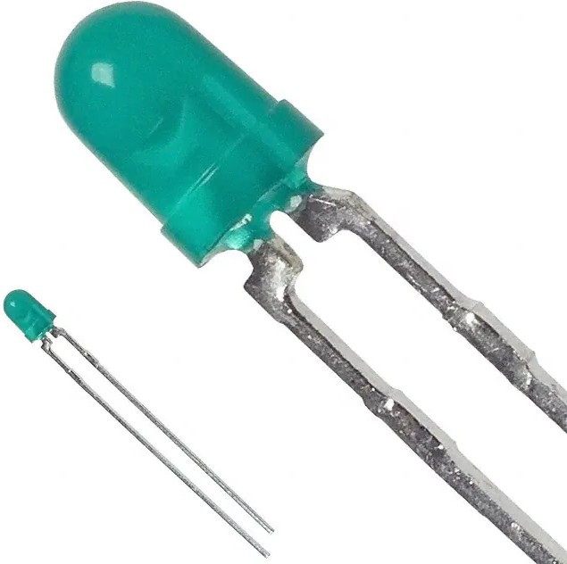 HLMP-1503, Светодиод, Зеленый, Сквозное Отверстие, T-1 (3mm), 10 мА, 2.1 В, 569 нм HLMP-1503, Светодиод, Зеленый, Сквозное Отверстие, T-1 (3mm), 10 мА, 2.1 В, 569 нм