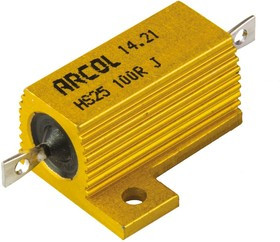 HS25 100R J, Wirewound Resistor 25W, 100Ohm, 5%