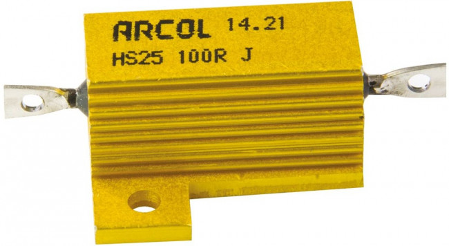 HS25 100R J, Wirewound Resistor 25W, 100Ohm, 5%