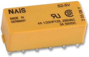 S2-DC5V, Универсальное реле, серия S, силовое, без защелки, DPST-NO, DPST-NC, 5В DC S2-DC5V, Универсальное реле, серия S, силовое, без защелки, DPST-NO, DPST-NC, 5В DC