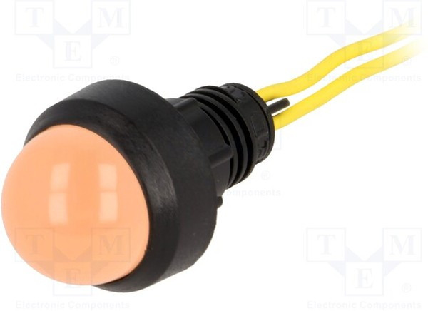 LO-D20-230AC, Индикат.лампа светодиод, выпуклый, 24ВAC, dотв 13мм, пластмасса