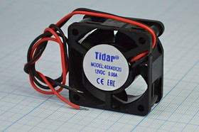 Вентилятор 40x40x20, напряжение 12В, ток 0,08А, выводы 2L, подшипник скольжения, RQD4020MS