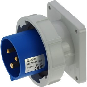 Встраиваемая вилка 32A/230V/1P+N+E/IP67, фланец 86x86 CA831