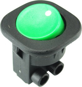 MRS-101-7C2-G, Переключатель ON-OFF (6A 250VAC) SPST 2P, зеленая клавиша