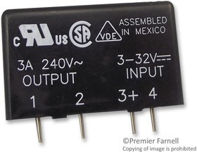 MP240D3, Твердотельное реле, серия MP, SIP, SPST-NO, 3 А, 280 В СКЗ, На Печатную Плату, Сквозное Отверстие