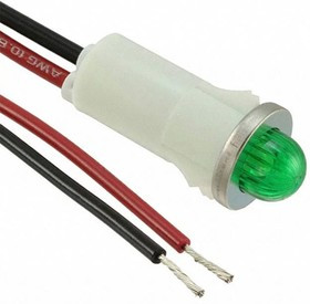 1092A5-125VAC, LED Panel Mount Indicators PMI .5in. LED 125V Wire Hi-Dome Green