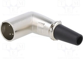 FC60965N, XLR Connector, Plug, Right Angle, Cable Mount, 5 Poles