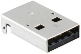 1002-015-01001, Conn USB 2.0 Type A PL 4 POS 2mm/2.5mm Solder RA Thru-Hole 4 Terminal 1 Port